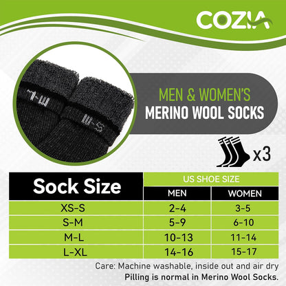 Merino Wool Socks Casual Warm Socks for Winter Cozy Boot Socks for Men &amp; Women