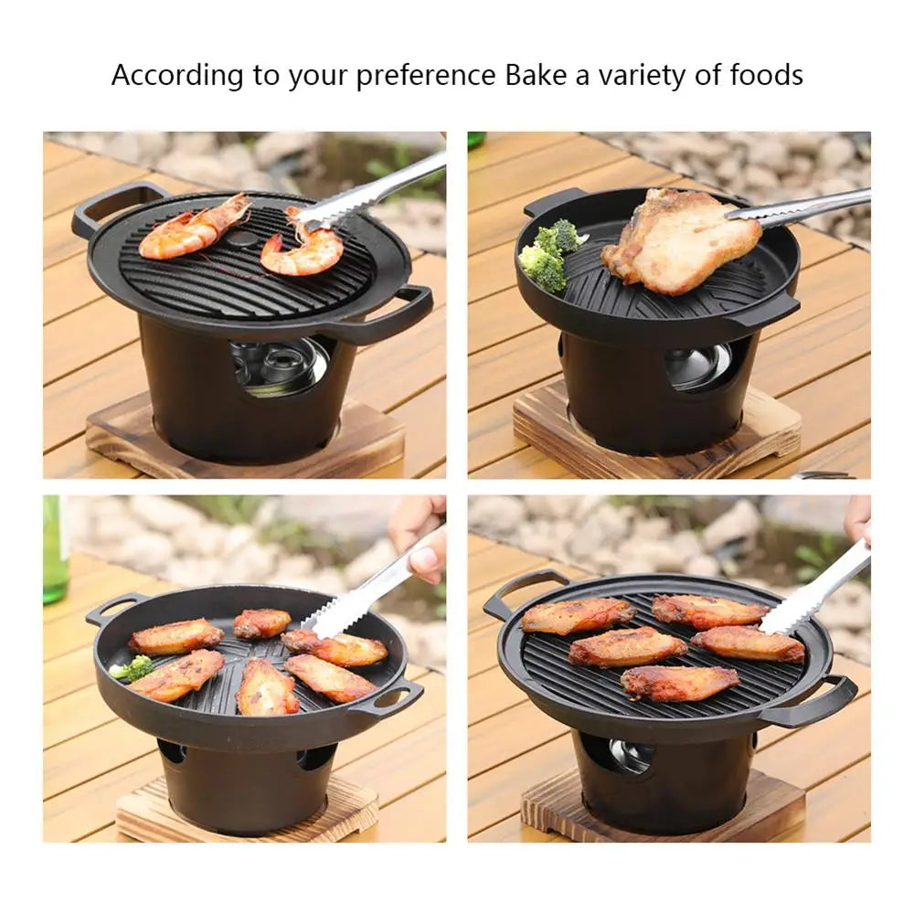 Mini Barbecue Oven Grill Home Outdoor Camping Alcohol Stove BBQ Japanese One Person Cooking Garden Party Roasting Meat Tool