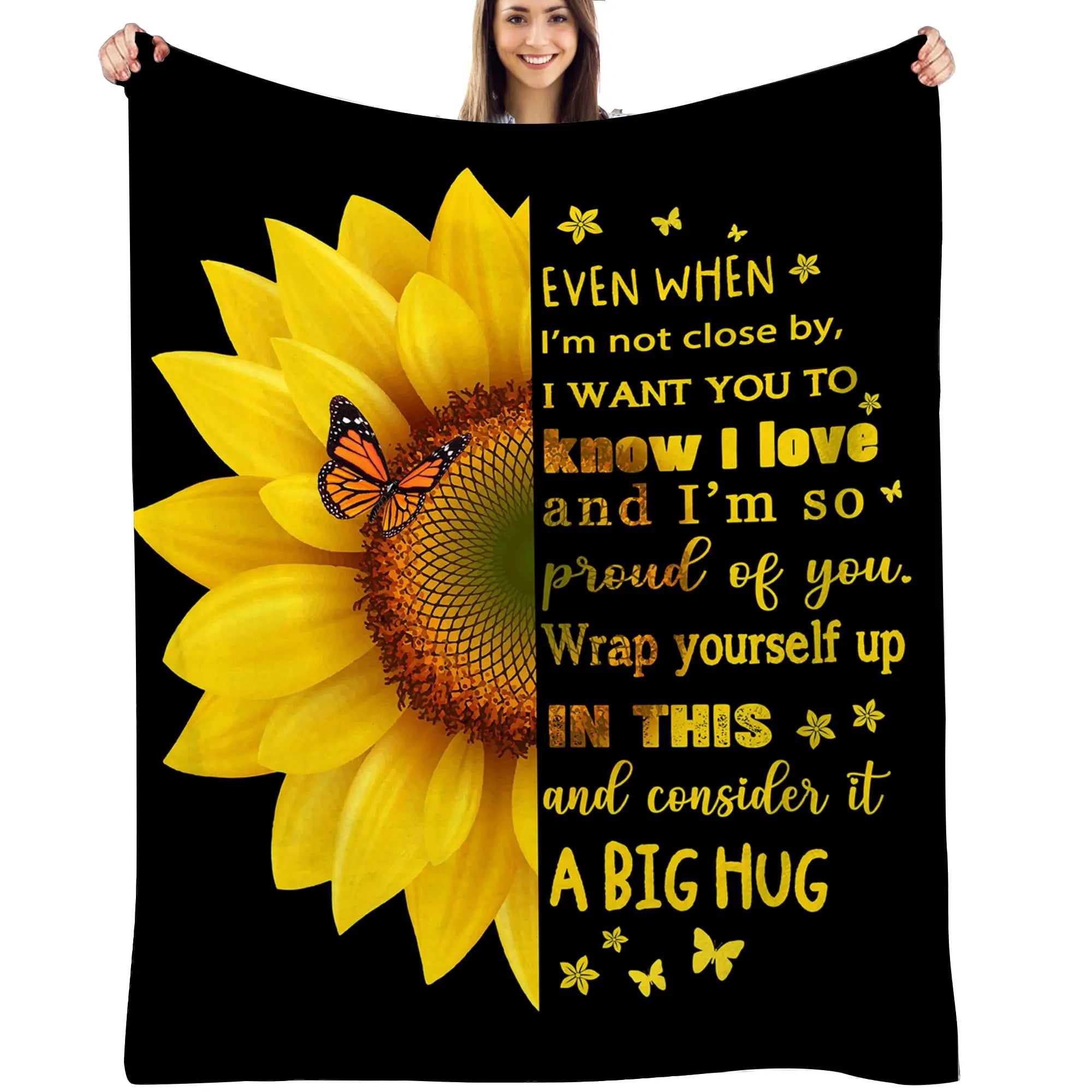 Sunflower Blanket Gifts for Daughter, Mom and Dad, Birthday, Daughter, Graduation, Best Gifts for Christmas